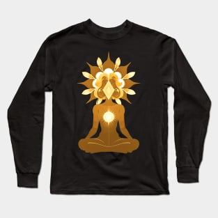 Aura Gold Meditation 04 Long Sleeve T-Shirt